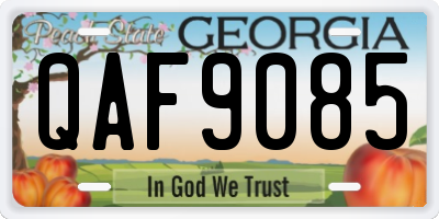GA license plate QAF9085