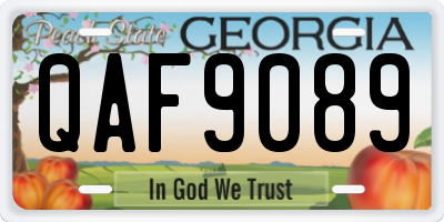 GA license plate QAF9089