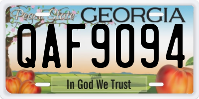 GA license plate QAF9094