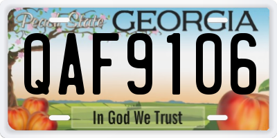 GA license plate QAF9106