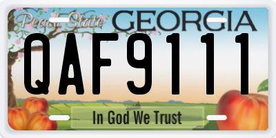 GA license plate QAF9111