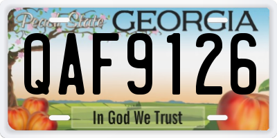GA license plate QAF9126