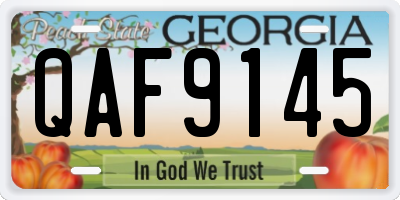 GA license plate QAF9145