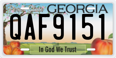 GA license plate QAF9151