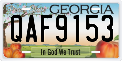 GA license plate QAF9153