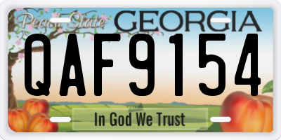 GA license plate QAF9154