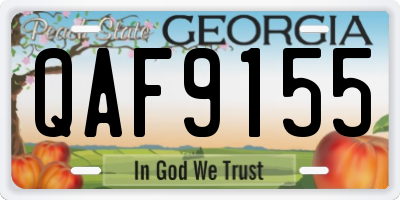 GA license plate QAF9155