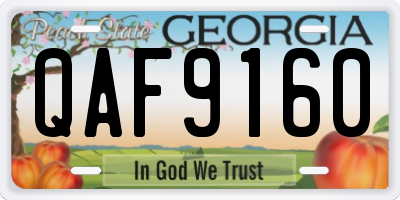GA license plate QAF9160