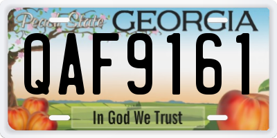 GA license plate QAF9161