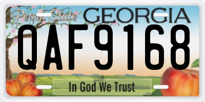 GA license plate QAF9168