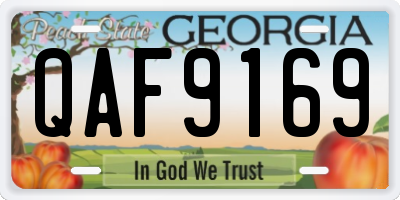 GA license plate QAF9169