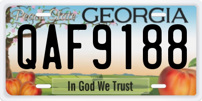 GA license plate QAF9188