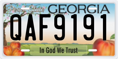 GA license plate QAF9191