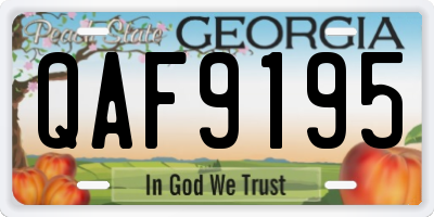 GA license plate QAF9195
