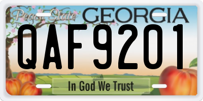 GA license plate QAF9201