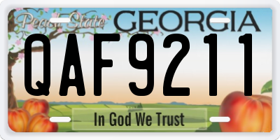 GA license plate QAF9211