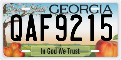GA license plate QAF9215