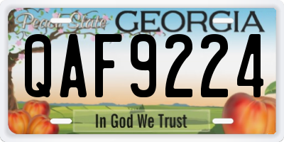 GA license plate QAF9224