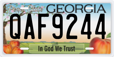 GA license plate QAF9244