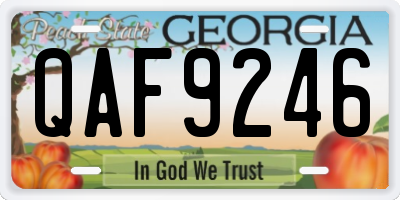 GA license plate QAF9246