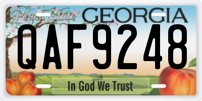 GA license plate QAF9248