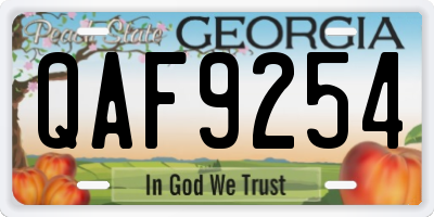 GA license plate QAF9254