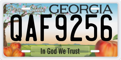 GA license plate QAF9256