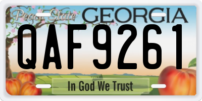 GA license plate QAF9261