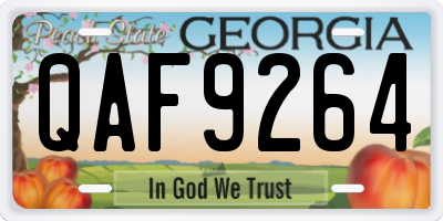 GA license plate QAF9264