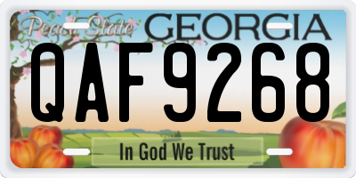 GA license plate QAF9268
