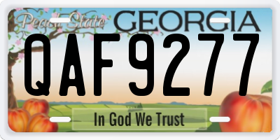 GA license plate QAF9277