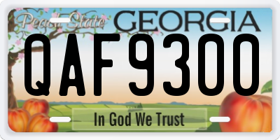 GA license plate QAF9300