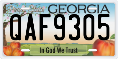 GA license plate QAF9305