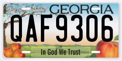 GA license plate QAF9306