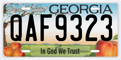 GA license plate QAF9323