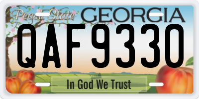 GA license plate QAF9330