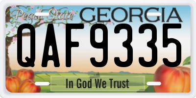 GA license plate QAF9335