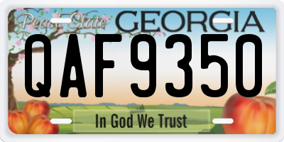 GA license plate QAF9350