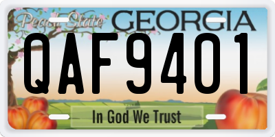 GA license plate QAF9401