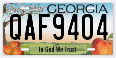 GA license plate QAF9404