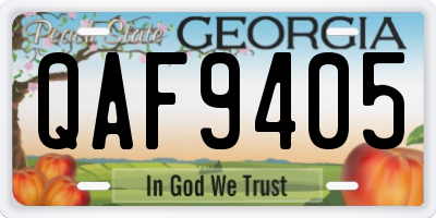 GA license plate QAF9405
