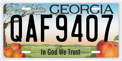 GA license plate QAF9407