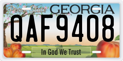 GA license plate QAF9408