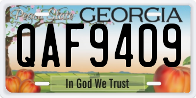GA license plate QAF9409