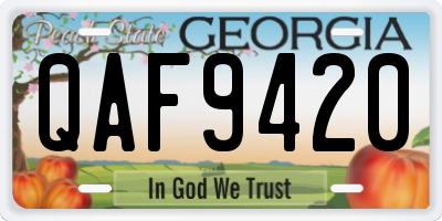 GA license plate QAF9420