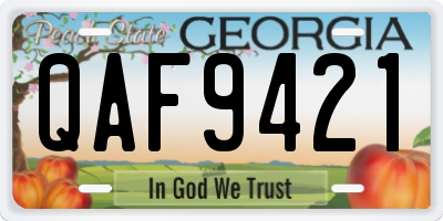 GA license plate QAF9421