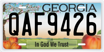 GA license plate QAF9426