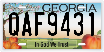 GA license plate QAF9431