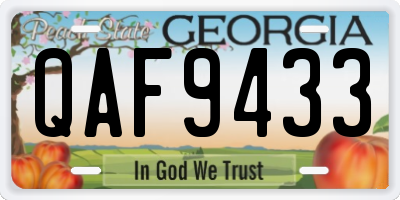 GA license plate QAF9433