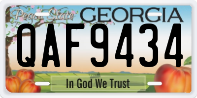 GA license plate QAF9434